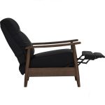 AGNES Push Back Wooden Recliner-Black - Image 8