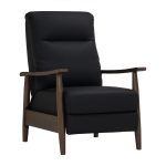 AGNES Push Back Wooden Recliner-Black - Image 18