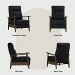 AGNES Push Back Wooden Recliner-Black - Image 12