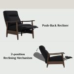 AGNES Push Back Wooden Recliner-Black - Image 13
