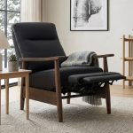 AGNES Push Back Wooden Recliner-Black