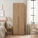 MARIAN 60cm 2 Door Wardrobe-Oak