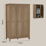 RONDA 110cm 3 Door Wardrobe-Oak - Image 6
