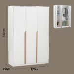 MARIAN 120cm 3 Door Wardrobe-White - Image 2