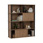 FLAVIO 120cm Sliding Door Display Cabinet-Dark Oak - Image 7
