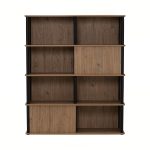 FLAVIO 120cm Sliding Door Display Cabinet-Dark Oak - Image 6