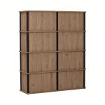 FLAVIO 120cm Sliding Door Display Cabinet-Dark Oak - Image 5