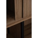 FLAVIO 120cm Sliding Door Display Cabinet-Dark Oak - Image 4