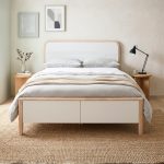 AVIATE Solid Rubberwood Bed Frame-White Wash