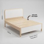 AVIATE Solid Rubberwood Bed Frame-White Wash - Image 4