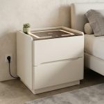 A05 Smart Charging Bedside Table-White - Image 2