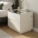 A05 Smart Charging Bedside Table-White - Image 3