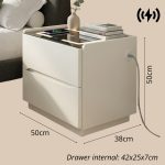 A05 Smart Charging Bedside Table-White - Image 6
