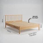 FALCON Solid Ash Wood Bed Frame-Natural - Image 3