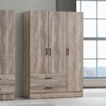 ALVA 120cm 3 Door 2 Drawer Wardrobe-Black Ash - Image 2