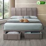 AMARO Pet Friendly Drawer Storage Queen Bed-Brown