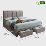 AMARO Pet Friendly Drawer Storage Queen Bed-Brown - Image 3