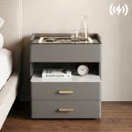 B01 Smart Charging Bedside Table-Grey