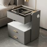 B01 Smart Charging Bedside Table-Grey - Image 2