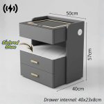 B01 Smart Charging Bedside Table-Grey - Image 5