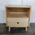 B12 Solid Ash Wood 1 Drawer Bedside Table-Natural - Image 6