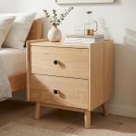 B13 Solid Ash 2 Drawers Bedside Table-Natural - Image 2
