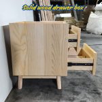 B13 Solid Ash 2 Drawers Bedside Table-Natural - Image 5