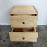 B13 Solid Ash 2 Drawers Bedside Table-Natural - Image 3