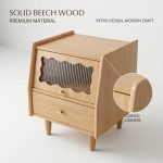 B18 Solid Ash Wood Bedside Table-Natural - Image 3