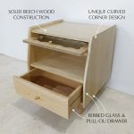 B18 Solid Ash Wood Bedside Table-Natural - Image 5