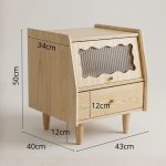B18 Solid Ash Wood Bedside Table-Natural - Image 4