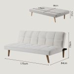 BASEL 3 Seater Sofa Bed-Beige - Image 3