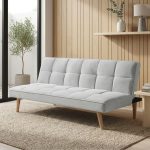 BASEL 3 Seater Sofa Bed-Light Grey - Image 2