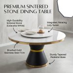 BASTIA D135cm Sintered Stone Round Table-White - Image 4