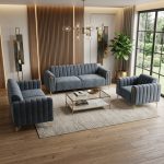 BIANCA 123 Seater Pet Friendly Sofa Set-Grey