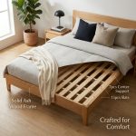 BORA Solid Ash Wood Platform Bed-Natural - Image 5