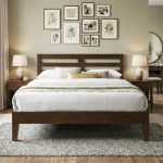 BROOME Wooden Bed Frame-Walnut