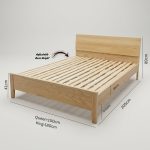 CARDIFF Solid Ash Wood Ambient Light Bed Frame-Natural - Image 6