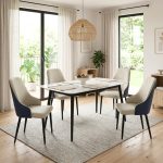 DORRIE 4 Seater Sintered Stone Dining Table-Grey