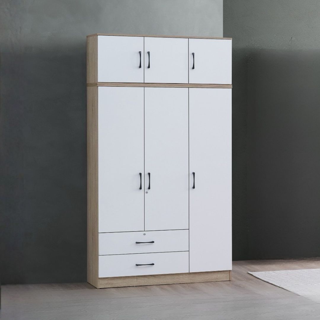 EDBD5234-1 EDBD5234(WD-3D2D)R000BC + EDBD5234(WD-W3DT)R000BC Wardrobe 3 Door and 2 Drawer with 3 Door Top - Image 1