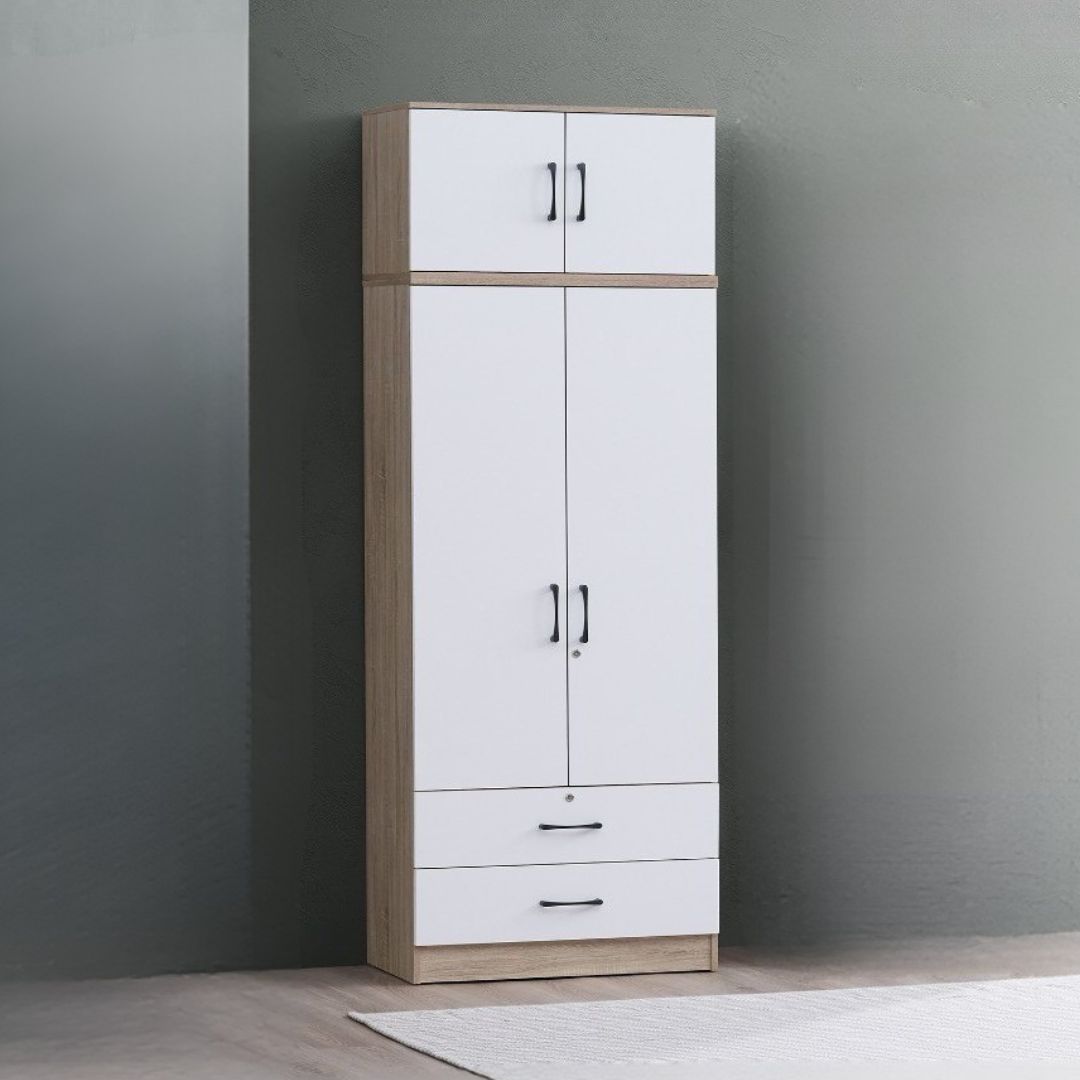 EDBD5234-2 EDBD5234(WD-2D2D)R000BC + EDBD5234(WD-W2DT)R000BC Wardrobe 2 Door and 2 Drawer with 2 Door Top - Image 1