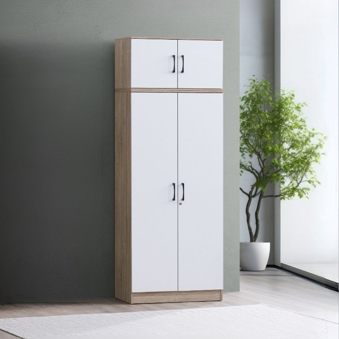 EDBD5234-3 EDBD5234(WD-W2DR)R000BC + EDBD5234(WD-W2DT)R000BC Wardrobe 2 Door with 2 Door Top - Image 1