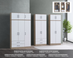 EDBD5234(WD-2D2D)R000BC + EDBD5234(WD-W2DT)R000BC Wardrobe 2 Door and 2 Drawer with 2 Door Top - Image 2