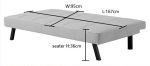 EDSD5715(FX-SBED)GRY015 Sofa Bed-Grey - Image 3