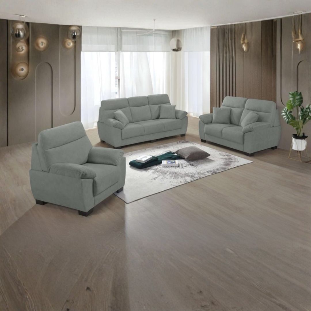 EDSD5904(FX-SSSS)GRY014-pf EDSD5904(FX-SSSS)GRY014 1 + 2 + 3 Seater Set Sofa-Grey - Image 1