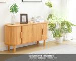 XAVIER 120cm Sliding Door Sideboard-Natural - Image 4