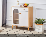 IVES 80cm Compact Sideboard-Oak+White - Image 5
