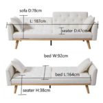 ESTELLE 3 Seater Sofa Bed-Cream - Image 3