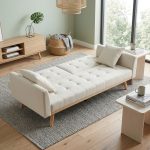 ESTELLE 3 Seater Sofa Bed-Cream - Image 2