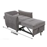 FABIAN 1 Seater Sofa Bed-Dark Grey - Image 3